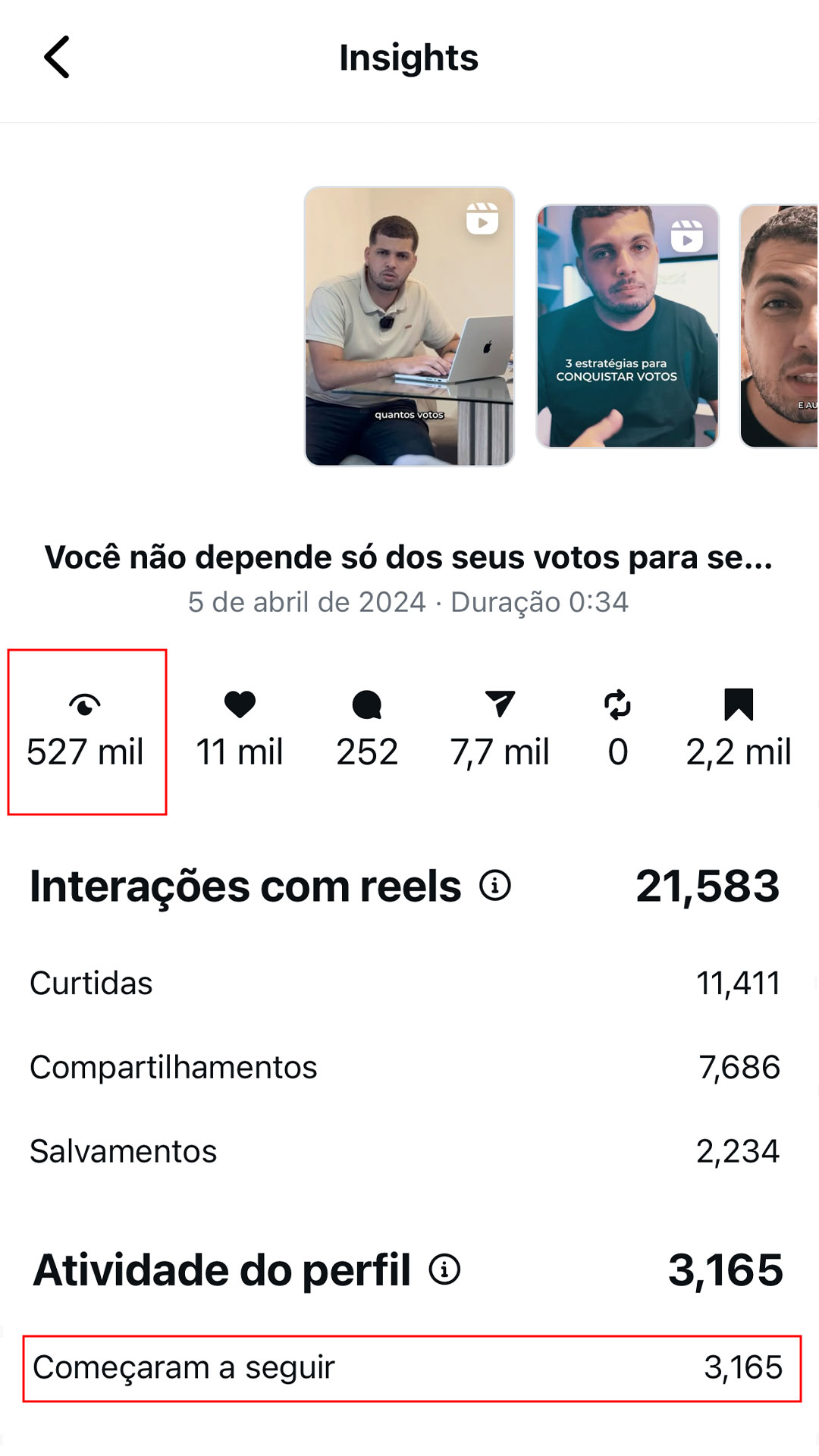 Vídeo com 527 mil views